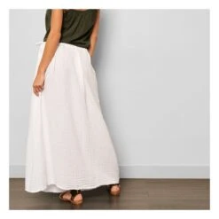 Ava Long Skirt - Woman Collection | White S001 -American Vintage Shop ava long skirt woman collection 1 15