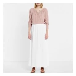 Ava Long Skirt - Woman Collection | White S001 -American Vintage Shop ava long skirt woman collection 1 16