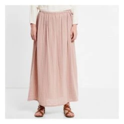 Ava Long Skirt - Woman Collection | Dusty Pink S007 -American Vintage Shop ava long skirt woman collection 1 2