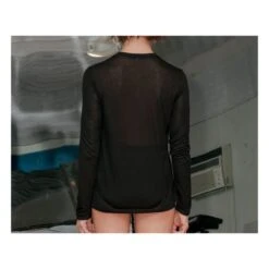 Bamboo Long-sleeved T-shirt | Black -American Vintage Shop bamboo long sleeved t shirt 2