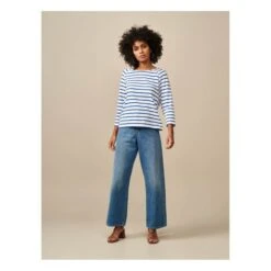 Bellerose Maow Stripe T-shirt - Women's Collection | Blue -American Vintage Shop maow stripe t shirt women s collection 1 2