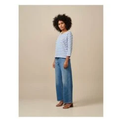 Bellerose Maow Stripe T-shirt - Women's Collection | Blue -American Vintage Shop maow stripe t shirt women s collection 1 3