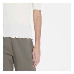Pama Ribbed Cropped T-shirt | White -American Vintage Shop pama ribbed cropped t shirt 5