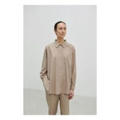 Edgar Organic Cotton Poplin Shirt | Beige -American Vintage Shop unnamed file 1016