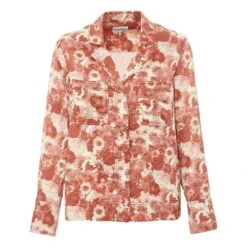 Ganni Crumpled Satin Shirt | Terracotta