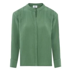 Derrick Double Cotton Gauze Shirt | Green