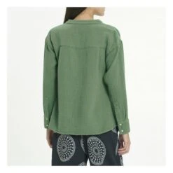 Derrick Double Cotton Gauze Shirt | Green -American Vintage Shop unnamed file 1069