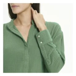 Derrick Double Cotton Gauze Shirt | Green -American Vintage Shop unnamed file 1070