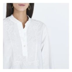 FORTE_FORTE Embroidered Grandad Shirt | Ecru -American Vintage Shop unnamed file 1119