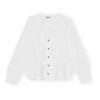 Ganni Organic Cotton Poplin V-Neck Shirt | White
