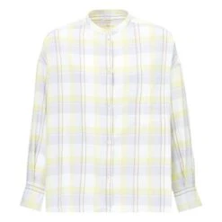 Bellerose Gorky Cotton And Linen Check Shirt - Women's Collection | Yellow