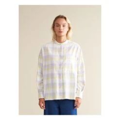 Bellerose Gorky Cotton And Linen Check Shirt - Women's Collection | Yellow -American Vintage Shop unnamed file 1132