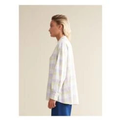 Bellerose Gorky Cotton And Linen Check Shirt - Women's Collection | Yellow -American Vintage Shop unnamed file 1133
