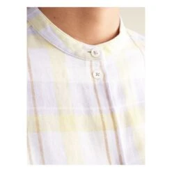 Bellerose Gorky Cotton And Linen Check Shirt - Women's Collection | Yellow -American Vintage Shop unnamed file 1135