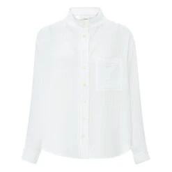 Finley Cotton Muslin Shirt | White