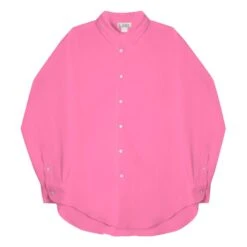 Linen Long Sleeve Shirt | Fuchsia