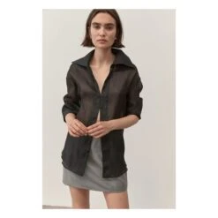 Sheer Silk And Cotton Shirt | Black -American Vintage Shop unnamed file 1176