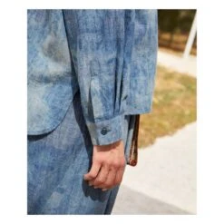 Momoni Tiara Tie-Dye Light Chambray Shirt | Blue -American Vintage Shop unnamed file 1204