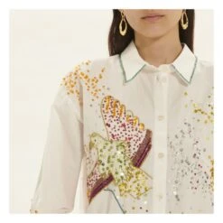 FORTE_FORTE Embroidered Cotton Poplin Shirt "Crazy Love" | White -American Vintage Shop unnamed file 1219