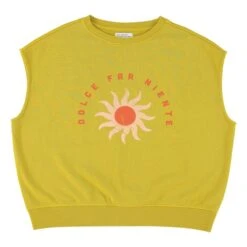 Charlotte Sleeveless Organic Cotton Sweater | Mustard