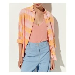 Delima Checked Shirt | Orange -American Vintage Shop unnamed file 1260