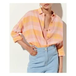 Delima Checked Shirt | Orange -American Vintage Shop unnamed file 1261