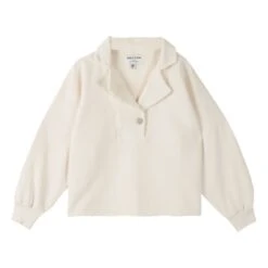 Organic Cotton Sweatshirt With Sailor Collar - Women’s Collection | Ecru