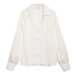 ANINE BING Mylah Silk Shirt | Ivory