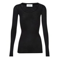 American Vintage Massachusetts Crew Neck Long Sleeve T-shirt | Black