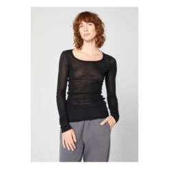 American Vintage Massachusetts Crew Neck Long Sleeve T-shirt | Black -American Vintage Shop unnamed file 1344