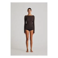 Amalie Woollen T-shirt | Brown -American Vintage Shop unnamed file 1389