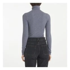 American Vintage Ypawood Long Sleeve Roll Neck T-shirt | Marled Charcoal Grey -American Vintage Shop unnamed file 1403