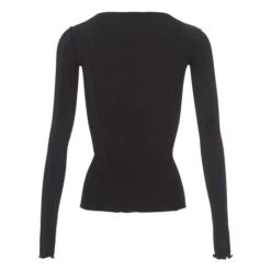 Omato Ribbed Organic Cotton Long Sleeve T-shirt | Black -American Vintage Shop unnamed file 1424