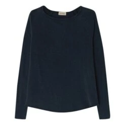 American Vintage Sonoma Boat Neck Long Sleeve T-shirt | Navy Blue