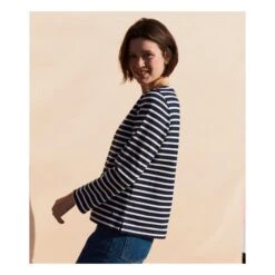 PETIT BATEAU Cabulot Striped Jersey T-shirt - Women’s Collection | Navy Blue -American Vintage Shop unnamed file 1437