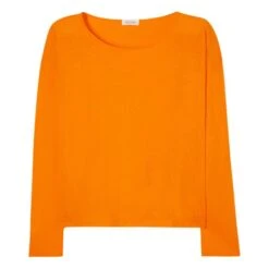 American Vintage Aksun Long Sleeve Crew Neck T-Shirt | Orange