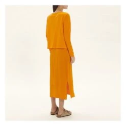 American Vintage Aksun Long Sleeve Crew Neck T-Shirt | Orange -American Vintage Shop unnamed file 1444