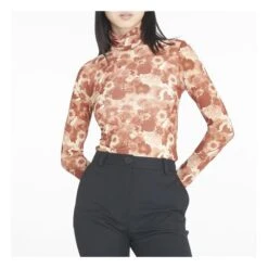 Ganni Roll Neck Floral T-shirt | Terracotta -American Vintage Shop unnamed file 1448