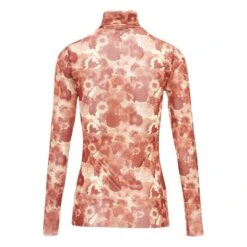 Ganni Roll Neck Floral T-shirt | Terracotta -American Vintage Shop unnamed file 1451