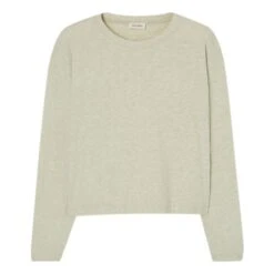 American Vintage Ypawood Long Sleeve Boat Neck T-Shirt | Willow Green