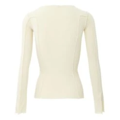 Omato Ribbed Organic Cotton Long Sleeve T-shirt | Off White -American Vintage Shop unnamed file 1469