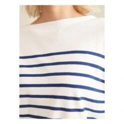Bellerose Vailo Striped Organic Cotton T-shirt - Women's Collection | Navy Blue -American Vintage Shop unnamed file 1483