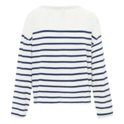 Bellerose Vailo Striped Organic Cotton T-shirt - Women's Collection | Navy Blue -American Vintage Shop unnamed file 1485