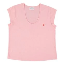 Marie Cotton And Linen T-Shirt | Pink