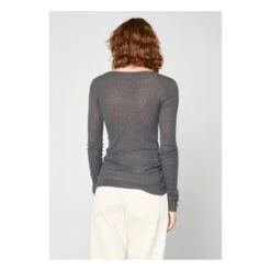 American Vintage Massachusetts Crew Neck Long Sleeve T-shirt | Marled Charcoal Grey -American Vintage Shop unnamed file 1509