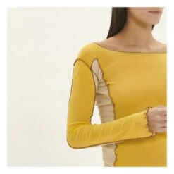 Organic Cotton Gauze Sun T-Shirt | Yellow -American Vintage Shop unnamed file 1518