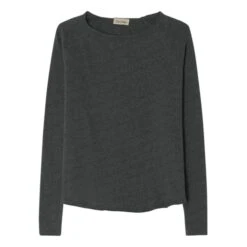 American Vintage Sonoma Long Sleeve Boat Neck T-Shirt | Black