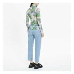 Ganni T-shirt Col Roulé Imprimé Matières Recyclées | Green -American Vintage Shop unnamed file 1558