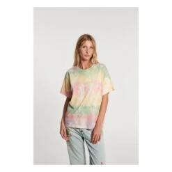 Tie And Dye Anguilla Organic Cotton T-shirt | Pale Yellow -American Vintage Shop unnamed file 1564