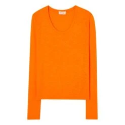 American Vintage Jacksonville Long Sleeve U-Neck T-Shirt | Orange